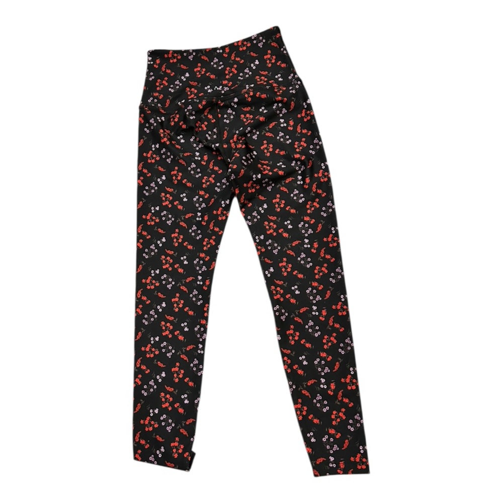 NWT Anthropologie Beyond Yoga High-Rise Midi Leggings Black Red Pull On XS - Picture 7 of 13